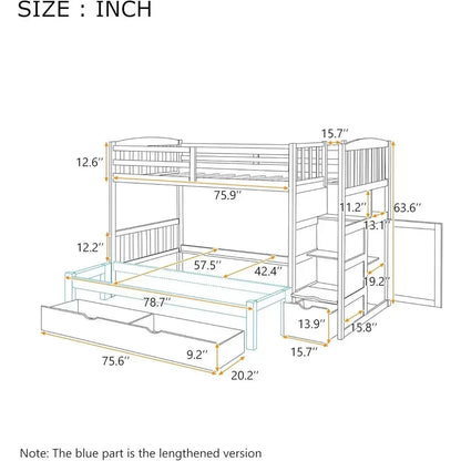 Twin over Twin Bunk Bed for Kids&