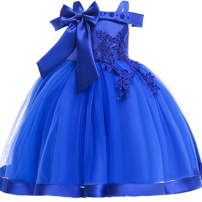 Girls' Sleeveless Bow Design Elegant Party Dresses