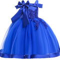 Girls' Sleeveless Bow Design Elegant Party Dresses childrensterritory