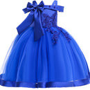 Girls' Sleeveless Bow Design Elegant Party Dresses childrensterritory