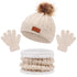 Toddler 3Pcs Cute Pompom Knitted Hats Scarf Gloves Set childrensterritory