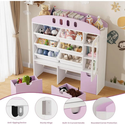 Big Toy Organizer with Six Toy Bins and Three Drawers childrensterritory