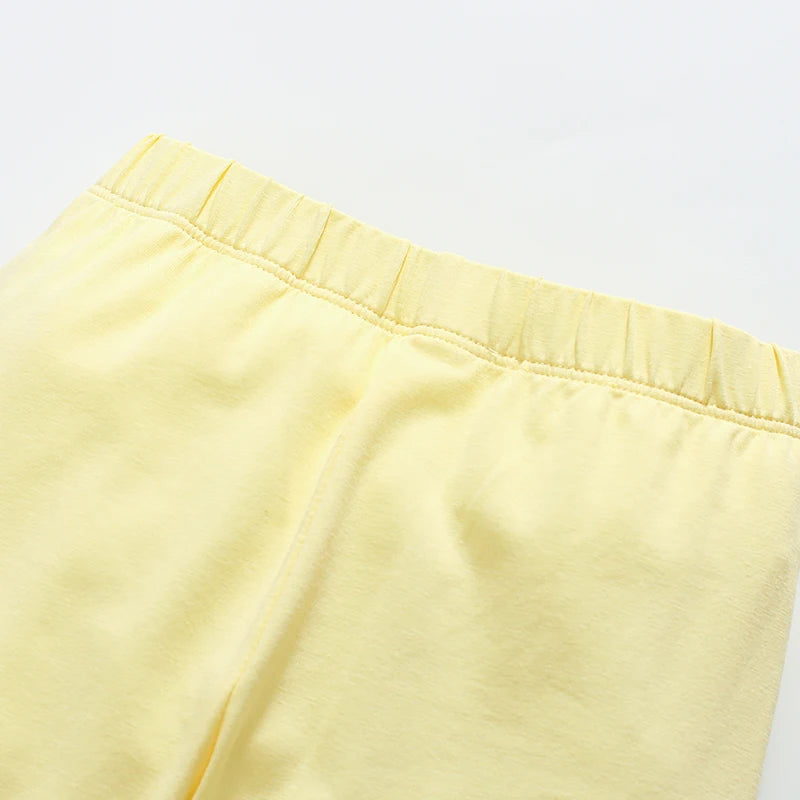 Girls Half Sleeves Summer Yellow Clothing Set childrensterritory