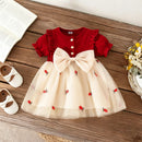 Baby Girls Bow Design Short Sleeves Summer Dresses