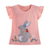 Cartoon Rabbit Embroidery Little Girls Cotton Tops for Summer childrensterritory