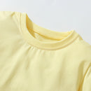 Girls Half Sleeves Summer Yellow Clothing Set childrensterritory