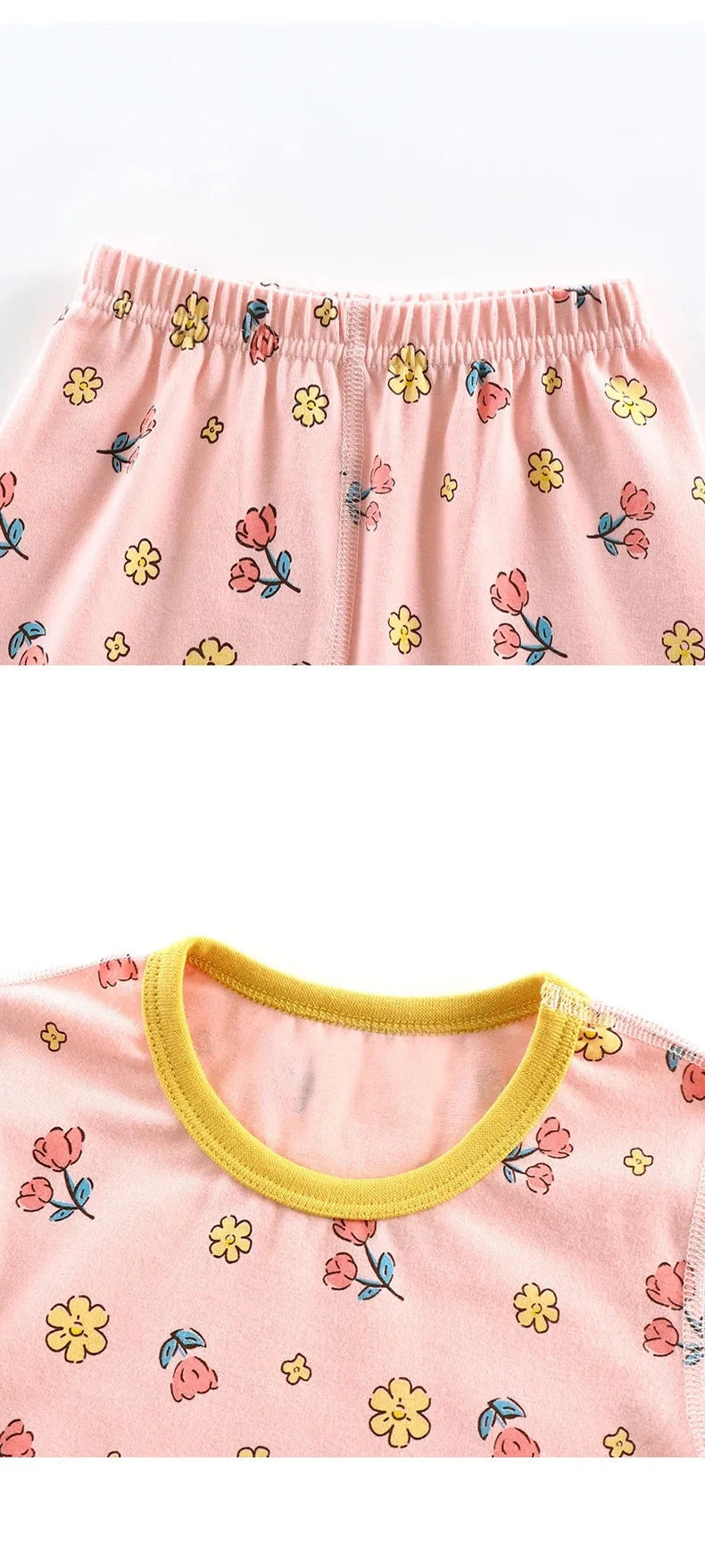Cartoon Print Long Sleeve Lycra Pajamas Set for Kids childrensterritory