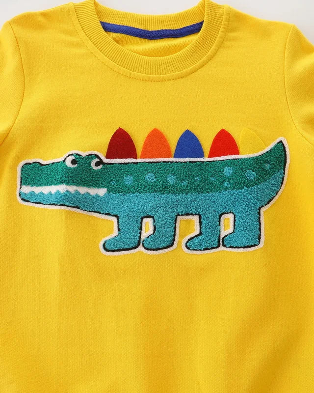 Little Boys Cartoon Print Casual Cotton Sweatshirt