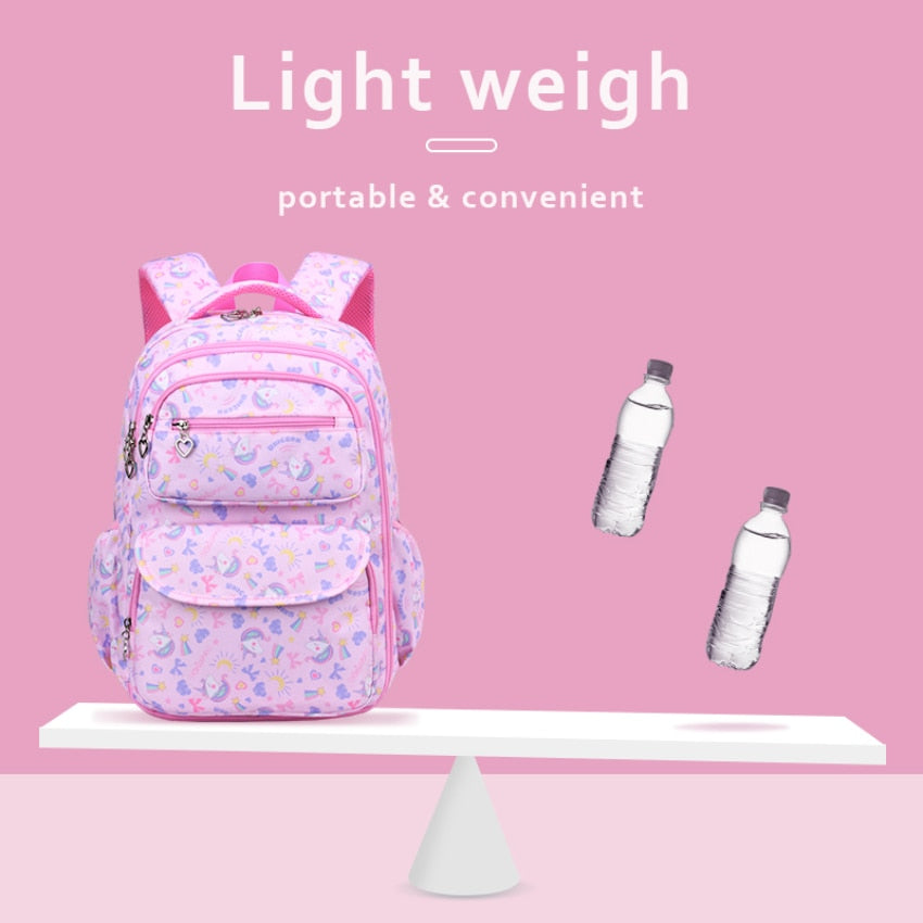 Colorful Print Waterproof Kids Girls Large School Bags childrensterritory