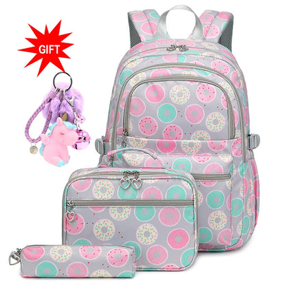 Donuts Print: 3 Pcs/Set of School Backpacks for Teenage Girls