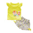 2PCS Baby Girl Summer Outfit: Floral Shorts + Windmill Printed Top childrensterritory