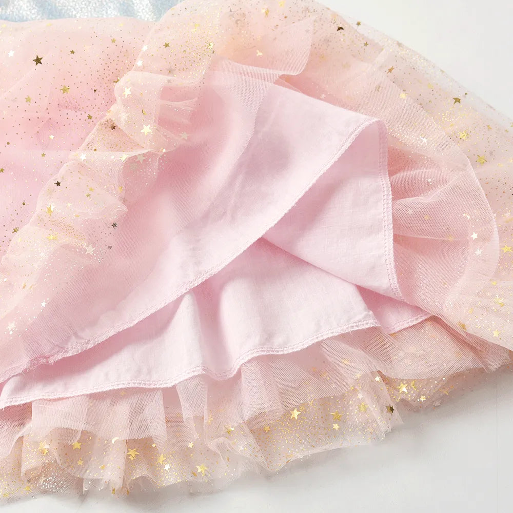 Kids Girls Sleeveless Sequin Princess Dresses for Summer childrensterritory