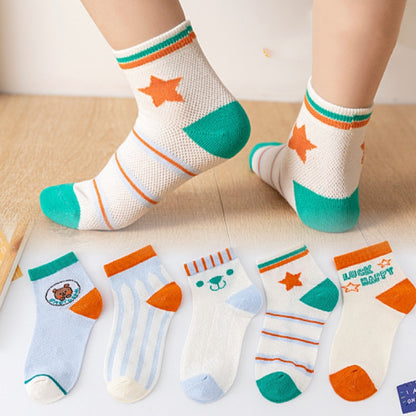 Baby/Kids 5 Pairs/Lot Breathable Casual Mesh Socks for Boy Girl childrensterritory