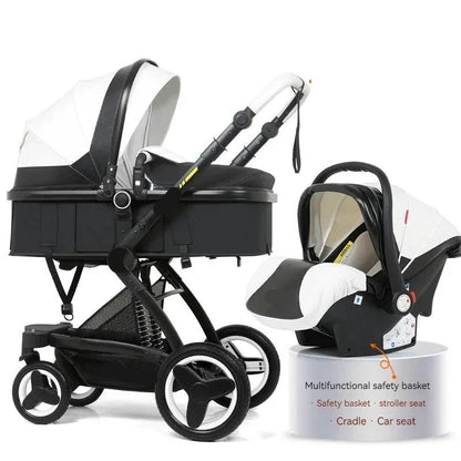 3-in-1 Foldable Baby Carriage Prams With Car Seat childrensterritory