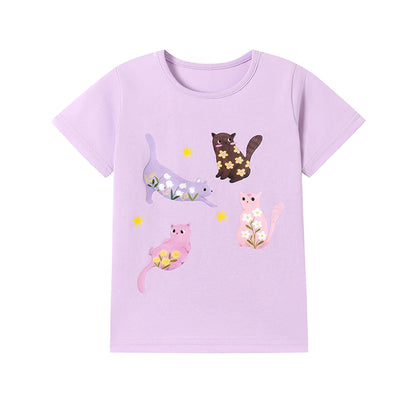 Cartoon Ladybug Design Little Girls Cotton Tops Tees
