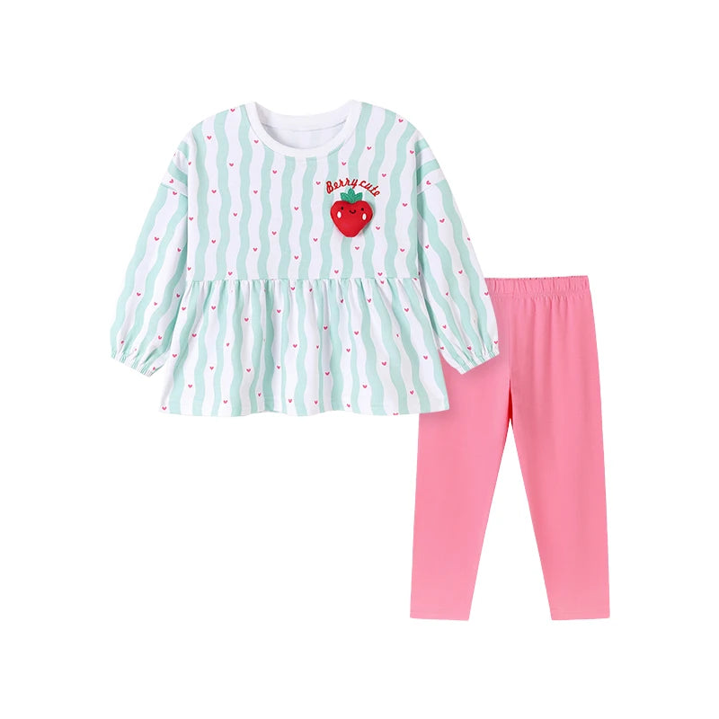 Kids Girls Cartoon Design Tops and Leggings Set