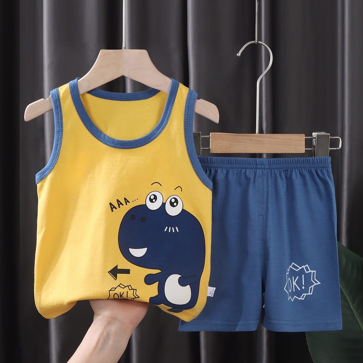 2PCS Cotton T-Shirts and Shorts Set for Toddler Boys Girls childrensterritory