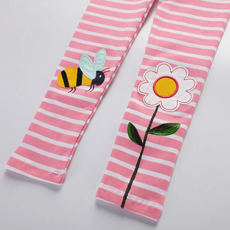 Girls Various Cartoon Design Cotton Leggings childrensterritory