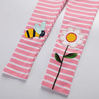Girls Various Cartoon Design Cotton Leggings childrensterritory