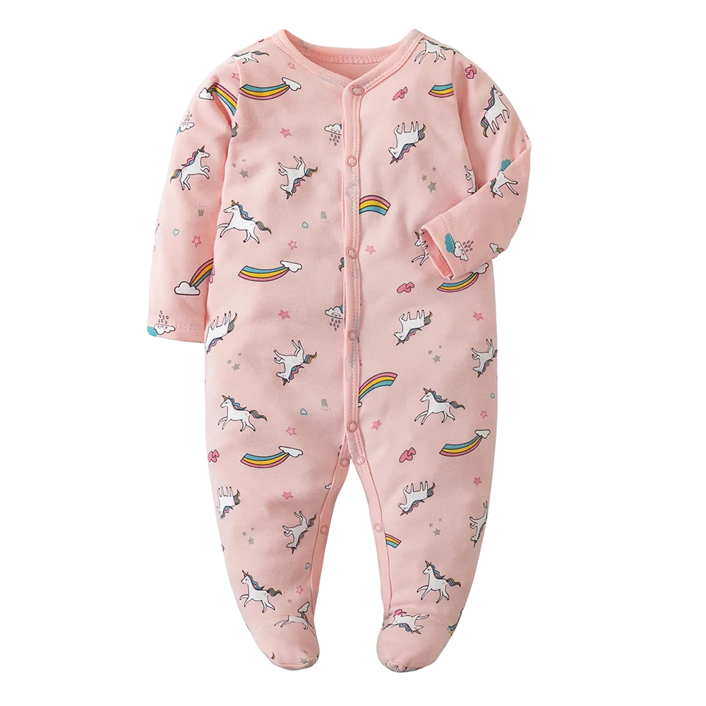 Soft Cotton Warm Printed Baby Overall Zipper Rompers