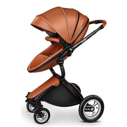 High Quality 2-in-1 Luxury PU Leather Baby Pushchair childrensterritory