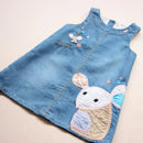 Little Girls Cartoon Mouse Embroidery Denim Dress childrensterritory