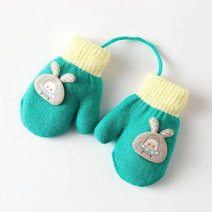 Cartoon Design Knitted Warm Gloves for Baby/Kids childrensterritory