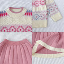 Girls’ Long-Sleeve Printed Warm Outfits childrensterritory