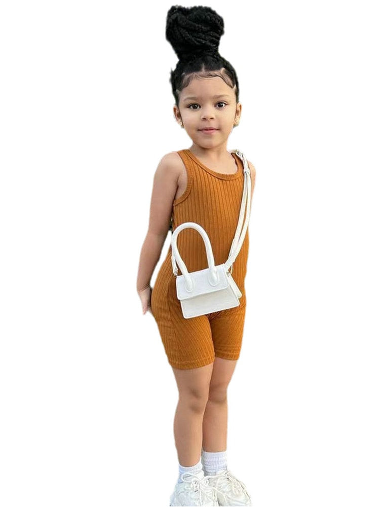 Little Girl Sleeveless Overall Jumpsuit for Summer childrensterritory