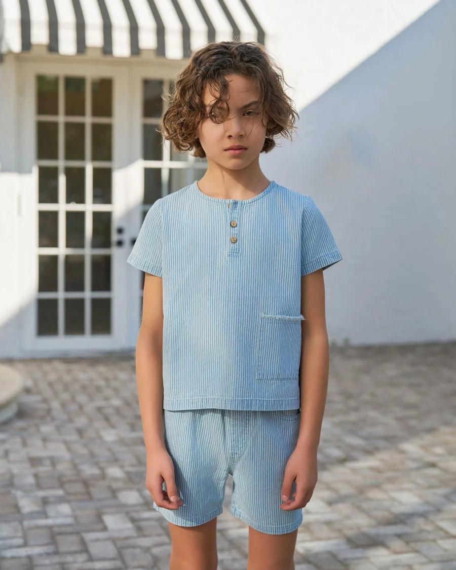 Matching Summertime Denim Outfit for Brother and Sister