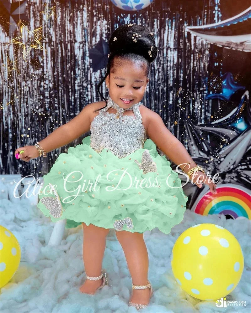 Sleeveless Flower Design Birthday Party Dresses childrensterritory