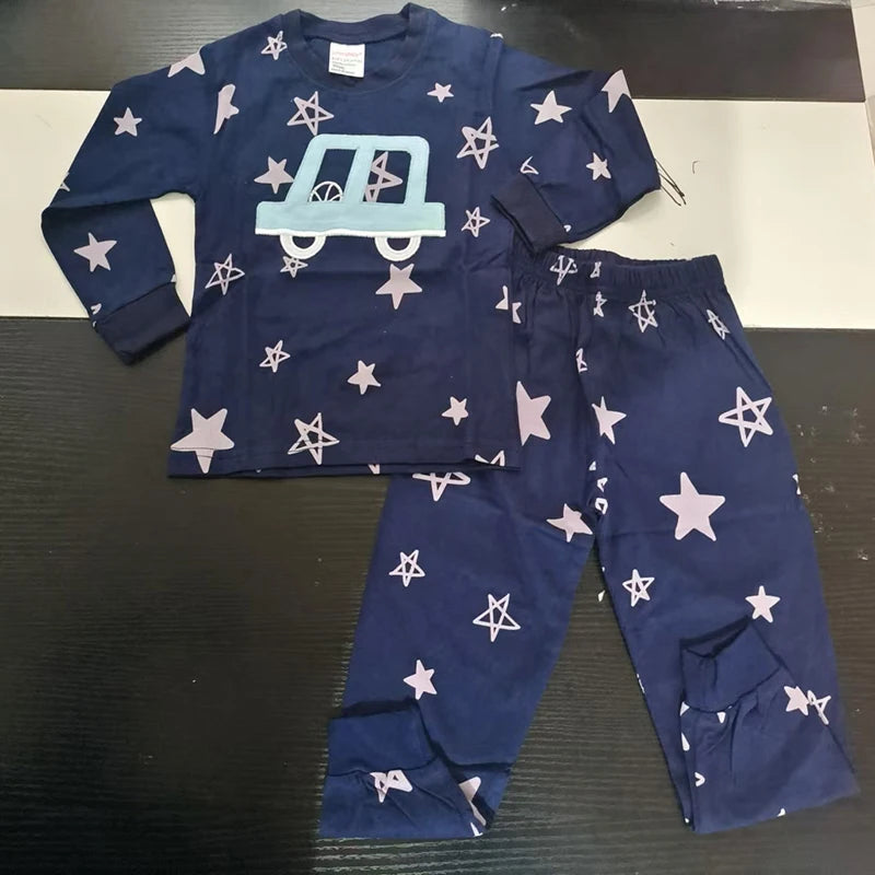 Long-Sleeved Cartoon Print Autumn Kids Clothing Set