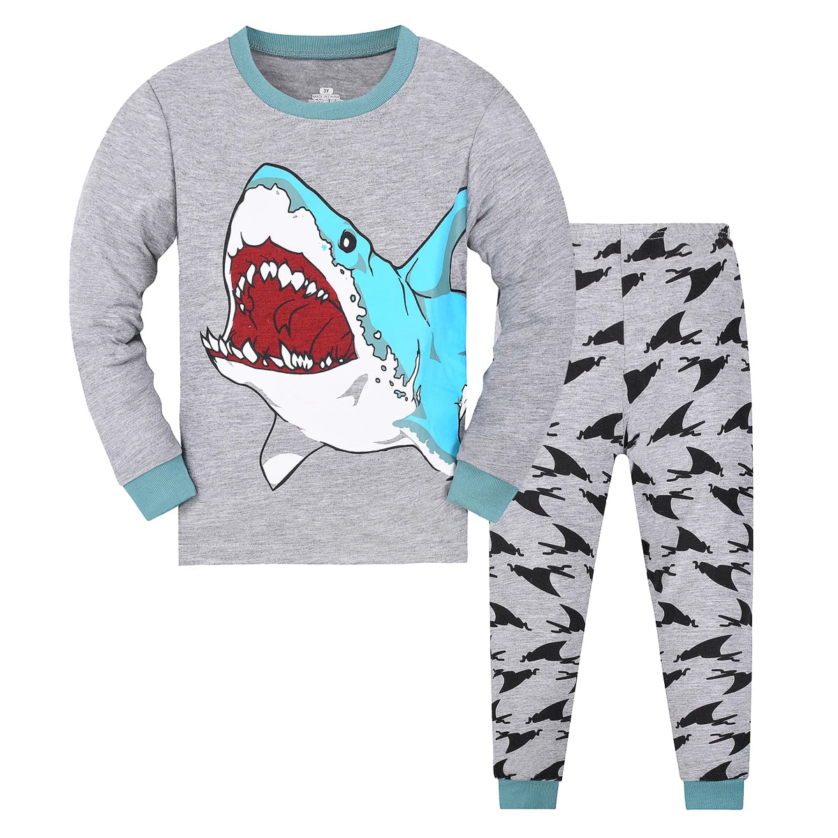 Kids Boys Cartoon Print Long Sleeve Pajamas Set childrensterritory