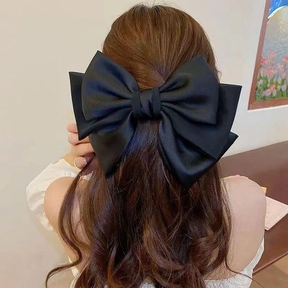 Girls Three Layers Big Barrette Bows Hair-clips