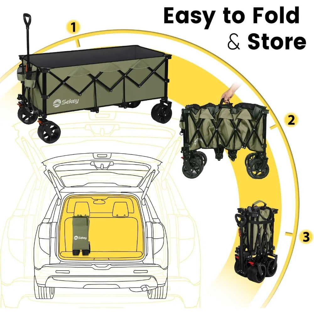 Garden Carts: 48"L Collapsible Folding Extended Wagon childrensterritory