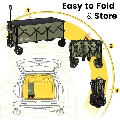 Garden Carts: 48"L Collapsible Folding Extended Wagon childrensterritory