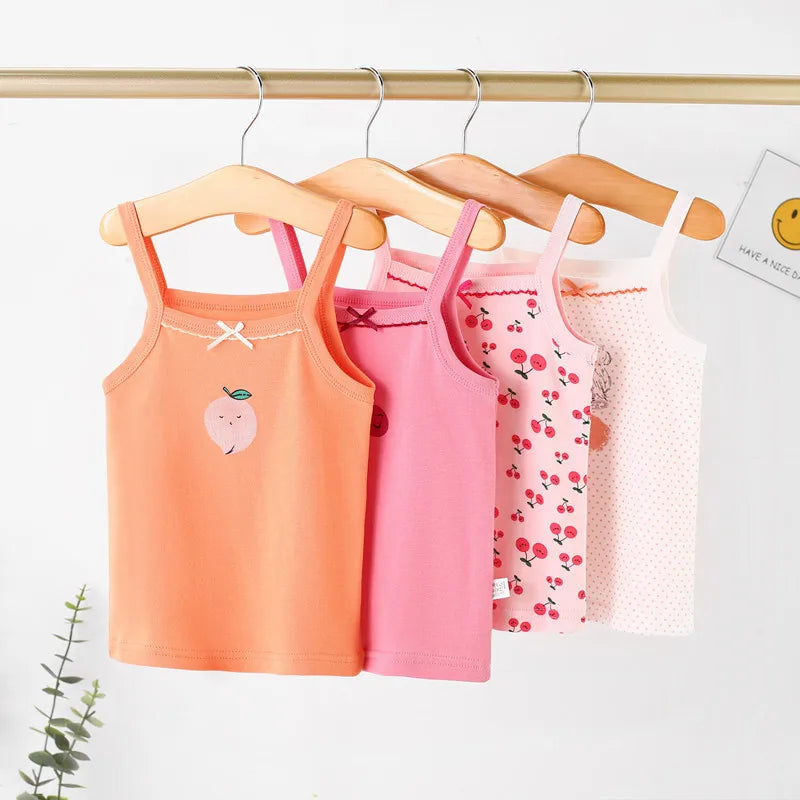Kids Cotton Multiple Styles Camisole Vests For Summer childrensterritory
