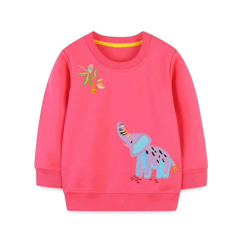 Little Girls Long Sleeves Cartoon Design Autumn Tops