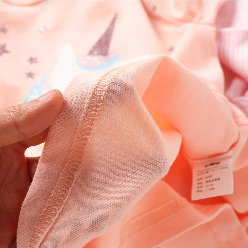 Girls' Cartoon Print Long Sleeves Stylish Tops