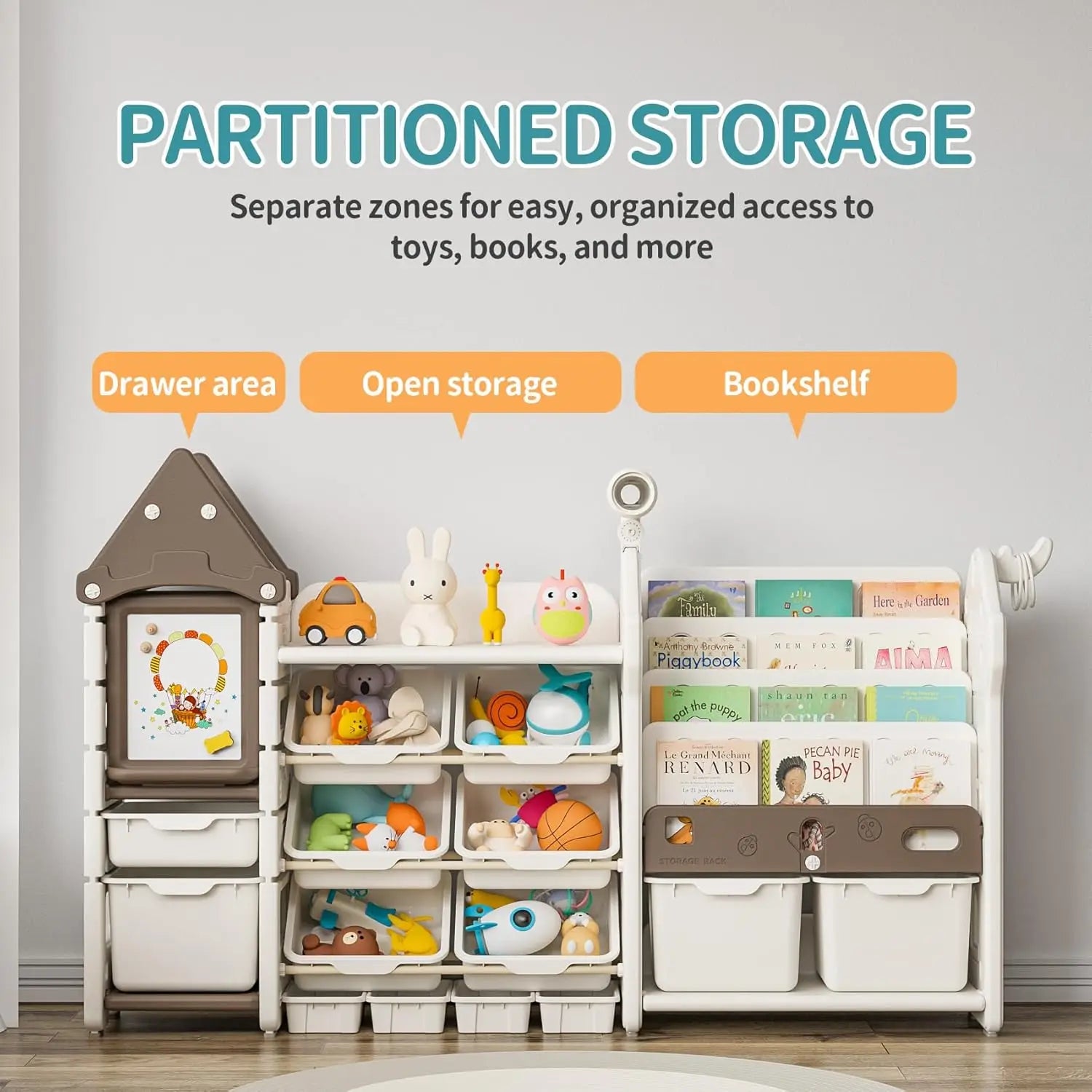 Kids Magic Castle Design Toy Storage Organizer with Telescope