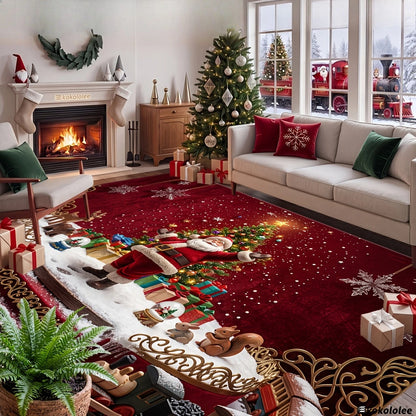 Large Non-Slip Christmas Carpet for Home Decor
