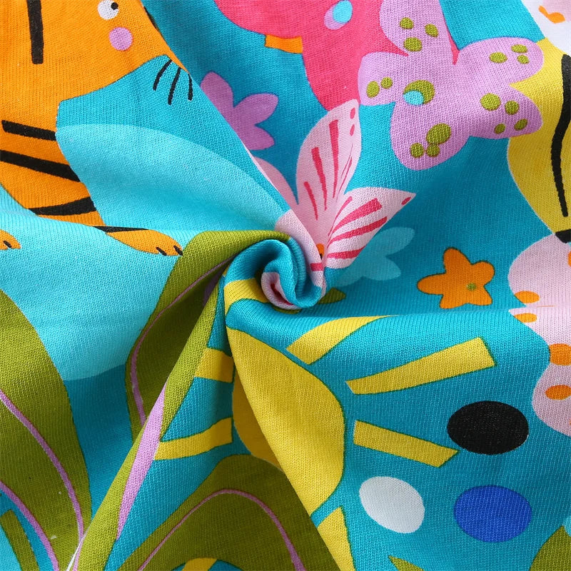 Little Girls Colorful Print Summer Princess Party Dresses childrensterritory
