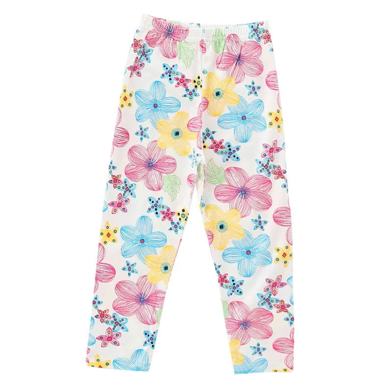 Little Girls Cartoon Flowers Print Leggings/Trousers childrensterritory