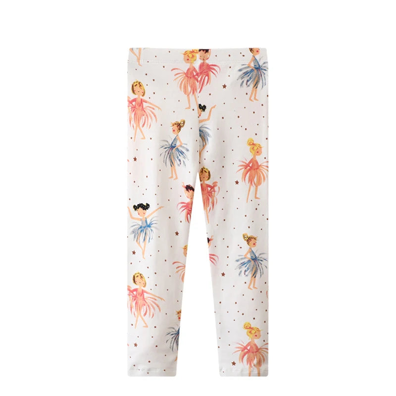 Kids Girls Cartoon and Floral Print Cotton Leggings/Trousers childrensterritory