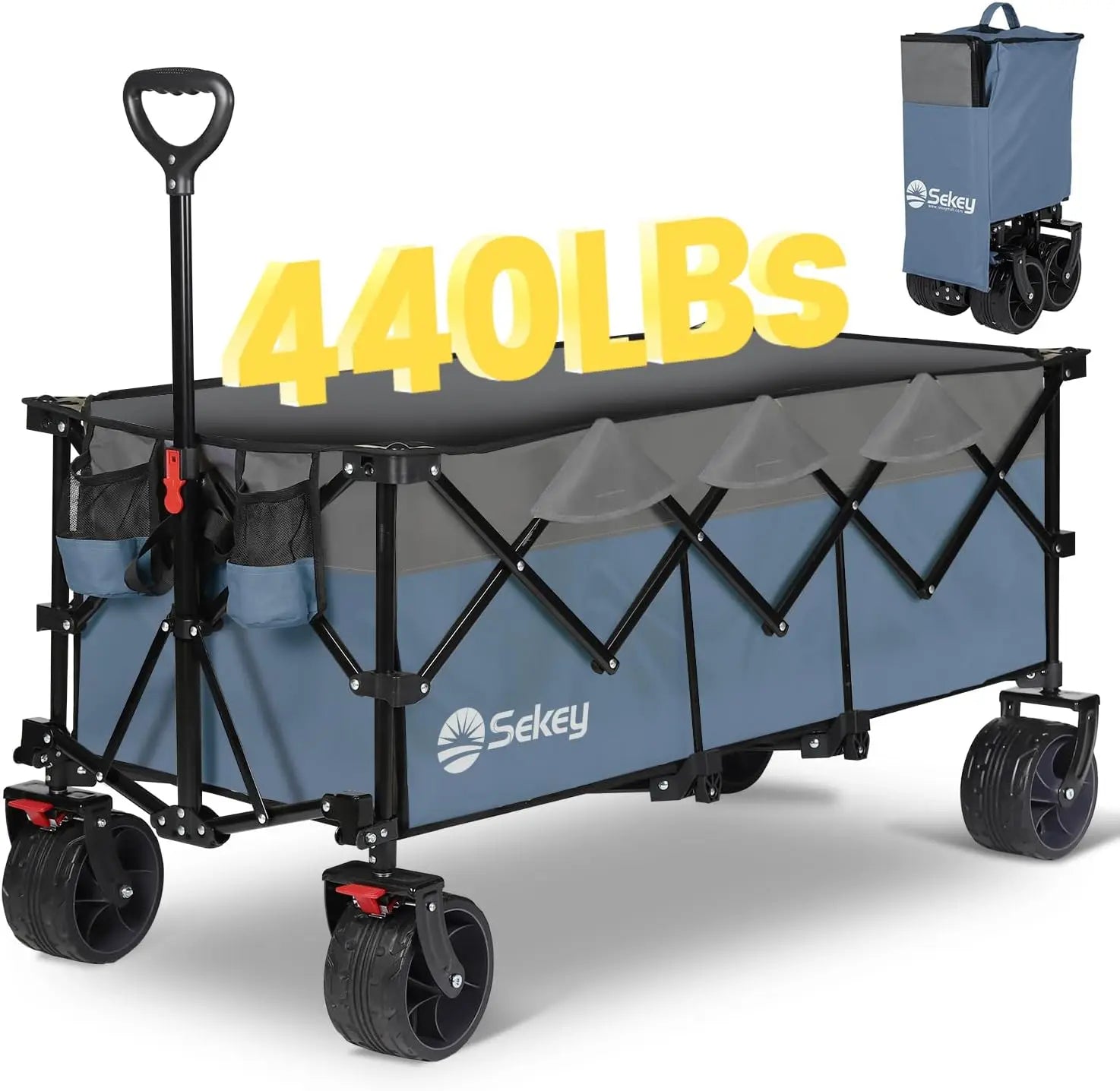 Garden Carts: 48"L Collapsible Folding Extended Wagon childrensterritory