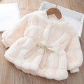 Girls’ Stylish Soft Long-Sleeve Winter Fur Coat childrensterritory