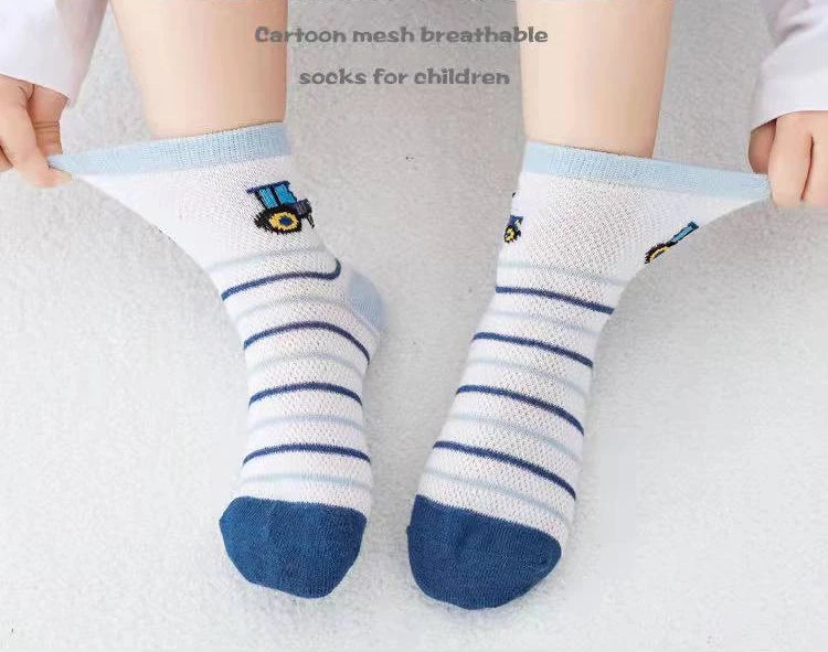 Baby/Kids Thin Mesh 5 Pairs Soft Breathable Cotton Socks