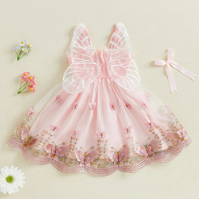 Girls’ Elegant Sleeveless Bow Design Princess Dress