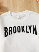 2PCS Boys & Girls Letter Print Top And Pants Clothing Set childrensterritory