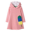 Long-Sleeved Cartoon Print Autumn Girls' Dresses